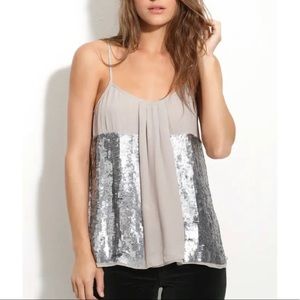 Joie Silk Silvana Sequin Detail Camisole Tank XS